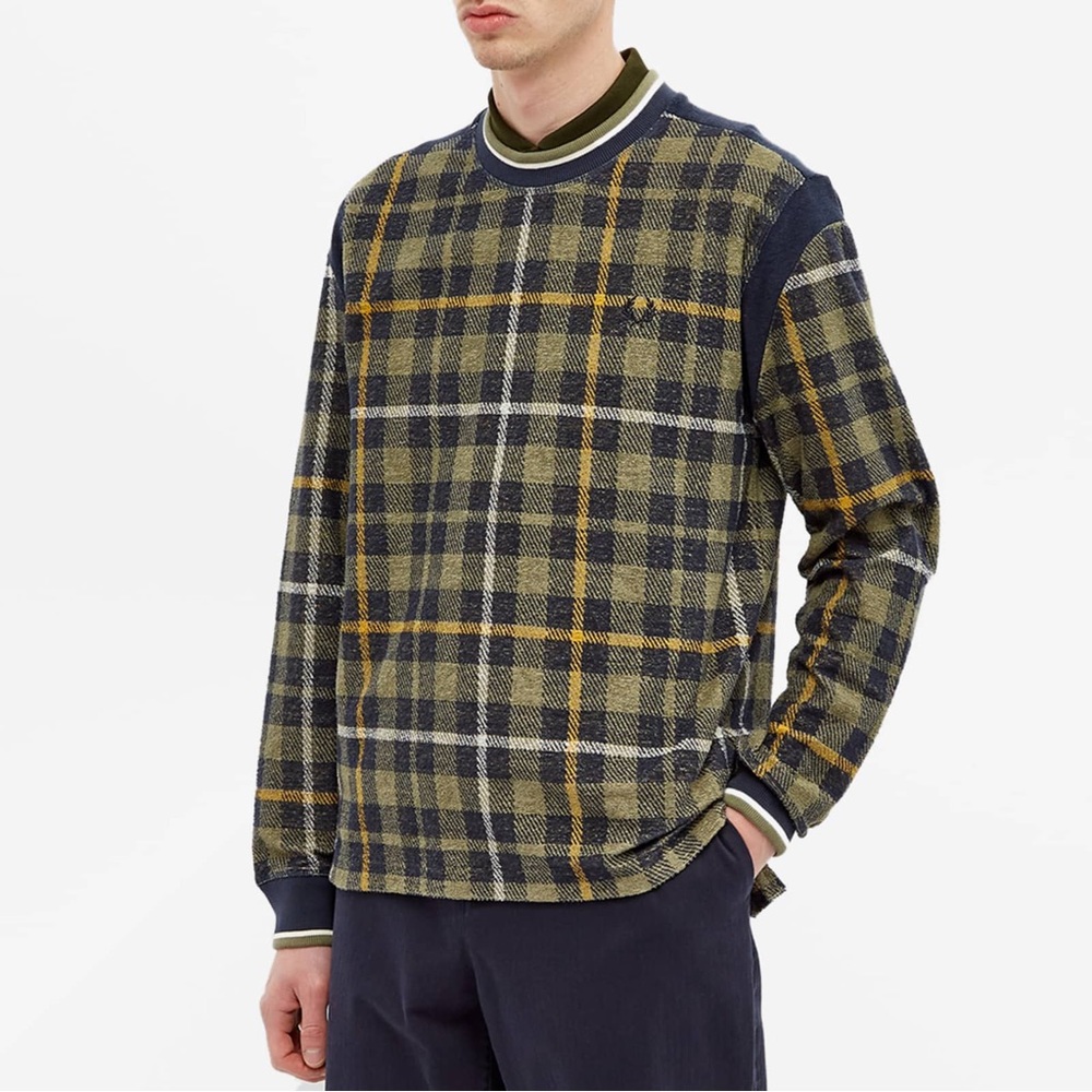 NWT FRED PERRY X NICHOLAS DALEY TARTAN CREW SWEATER